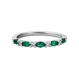 Marquise Emerald & Diamond Band