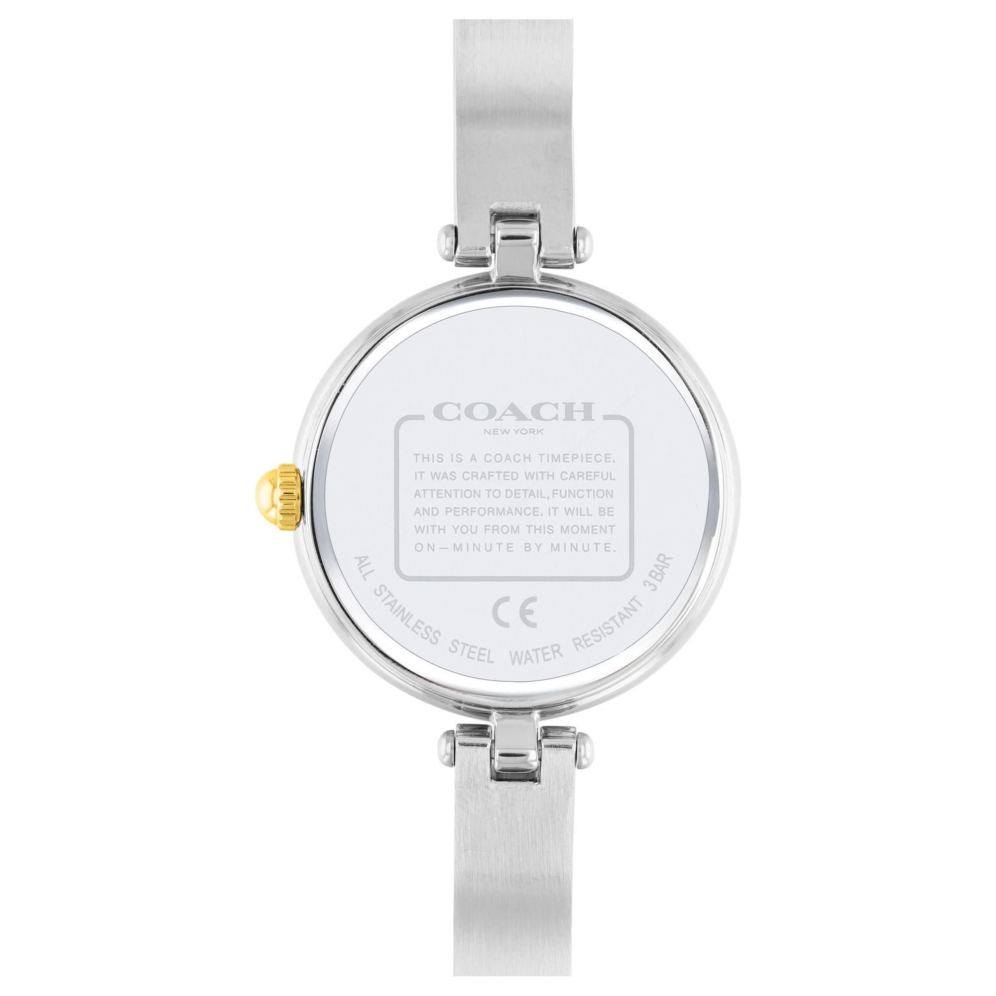 Coach Park Two-Tone Crystal Accent Scatter Bangle Watch with Silver-Tone Dial