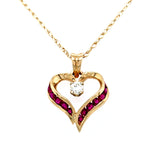 Ruby & Diamond Heart Pendant