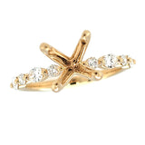 Oval & Round Alternating Diamond Semi-Mount Engagement Ring