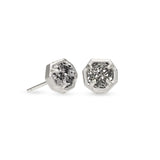 Kendra Scott Nola Silver Stud Earrings in Platinum Drusy