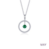 SS May Birthstone Open Circle Reversible Necklace