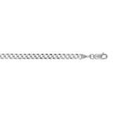 White Gold 3.6mm Curb Chain, 22"