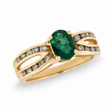 Oval Emerald & Diamond Ring