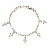 Children's Silver Cross Charm Bracelet