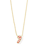 Kendra Scott Candy Cane Gold Short Pendant Necklace in Ivory Mother-of-Pearl