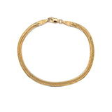 Gold 3.7mm Herringbone Bracelet, 7