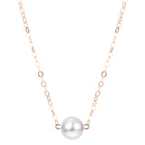 15" 14KT Akoya Pearl by Pearl Starter Necklace, 5.5-6mm