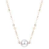 15" 14KT Akoya Pearl by Pearl Starter Necklace, 7-7.5mm
