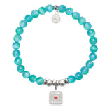 HELP Collection: I am Strong Charm with Teal Selenite Charity Bracelet