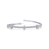 Lafonn Flexible Simulated Diamond Clover Accent Tennis Bracelet, 6.8