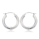 Silver Half/Twist Hoop Earrings