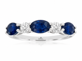 Sapphire & Diamond Stackable Band