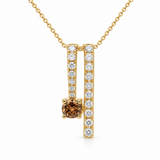 Le Vian® 14K Honey Gold™ 0.30ct Chocolate Diamond® & 0.43ctw Vanilla Diamonds® Two-Row Pendant