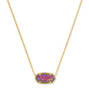Kendra Scott Elisa Gold Short Pendant Necklace in Dark Lavender Kyocera Opal