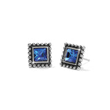 Brighton Sparkle Square Mini Post Earrings, Blue