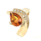 Pear Citrine & Diamond Ring