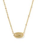 Kendra Scott Tiger Striped Elisa Gold Short Pendant Necklace, Mother-Of-Pearl