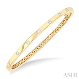 Flush Set Diamond Love Bangle