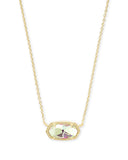 Kendra Scott Elisa Gold Pendant Necklace in Dichroic Glass