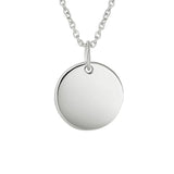 Silver Engravable Disc Charm Pendant
