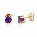 5mm Round Amethyst Stud Earrings