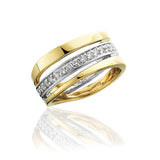Diamond Angled Multi-Band Ring