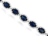 Diamond Halo Sapphire Link Bracelet