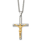 Stainless Steel & Gold Plated Crucifix