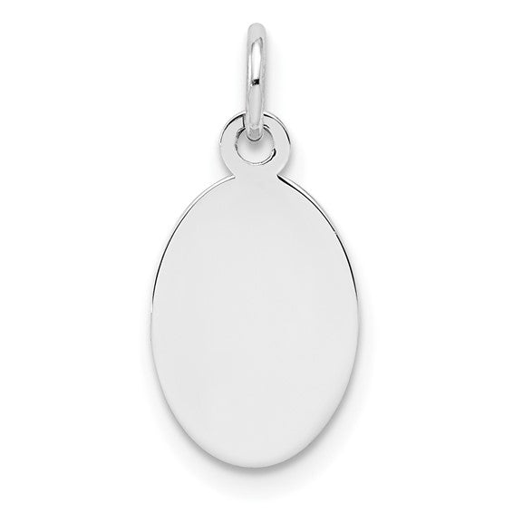 Silver Engraveable Oval Disc Charm