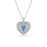 Swarovski Hyperbola pendant Heart, Blue, Rhodium plated