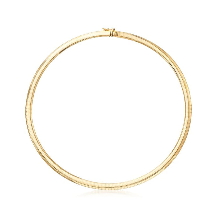 Yellow Gold 5.8mm Omega Necklace, 16"