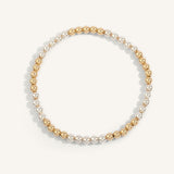 Dee Berkley 14kt Gold Filled & Sterling Silver Shine Bright Two Tone Bead Bracelet - 4MM