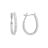 Diamond Inside/Outside Oval Hoops