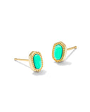 Kendra Scott Mini Ellie Gold Stud Earrings in Mint Magnesite