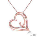 Rose Gold Diamond Double Heart Pendant