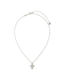 Kendra Scott Pearl Silver Cross Short Pendant Necklace in White Pearl