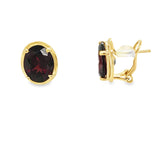 Oval Garnet Earrings