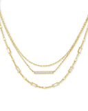 Kendra Scott Addison Triple Strand Necklace in Gold