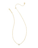 Kendra Scott Mini Elisa Gold Satellite Short Pendant Necklace in Ivory Mother-Of-Pearl