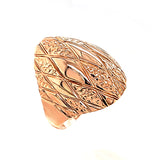 Wide Rose Gold Textured Ring