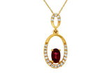 Ruby & Diamond Open Oval Pendant