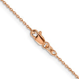 Rose Gold 1.4mm Cable Link Chain, 16"