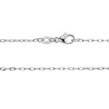 White Gold 1.3mm Oval Link Chain, 18