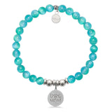 HELP Collection: Dog Mom Charm with Teal Selenite Charity Bracelet