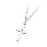 Cross CZ Sterling Silver Charm Necklace