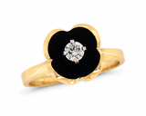 Enamel & Diamond Flower Ring