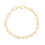 Diamanté Paperclip Chain Bracelet, 7.25"