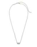 Kendra Scott Grayson Silver Pendant Necklace in White Crystal