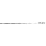 White Gold 1.25mm Rope Chain, 18